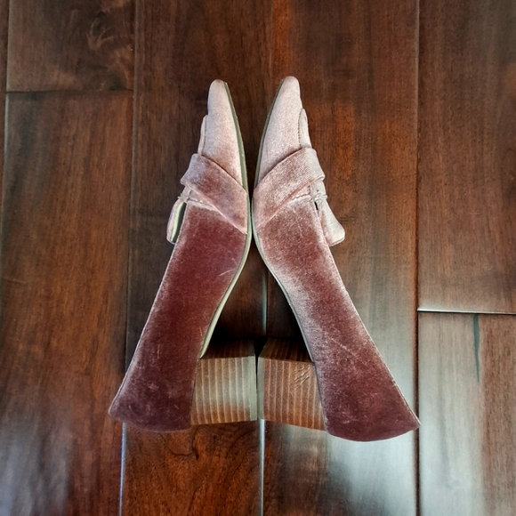 SOLE SOCIETY "Karoleena" Mauve Block Heel Pointy Toe Loafer - Size 7 - Picture 2 of 8